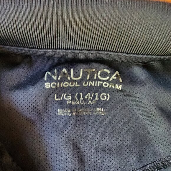 Nautica Boys School Uniform Navy Polo Shirt Size Large (14/16) - Picture 4 of 6
